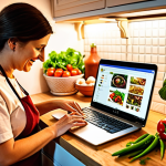 **

"A cozy Italian kitchen scene. A person is happily teaching an online vegan cooking class via a laptop. The kitchen is filled with fresh, colorful vegetables and herbs. Warm, inviting lighting."

**